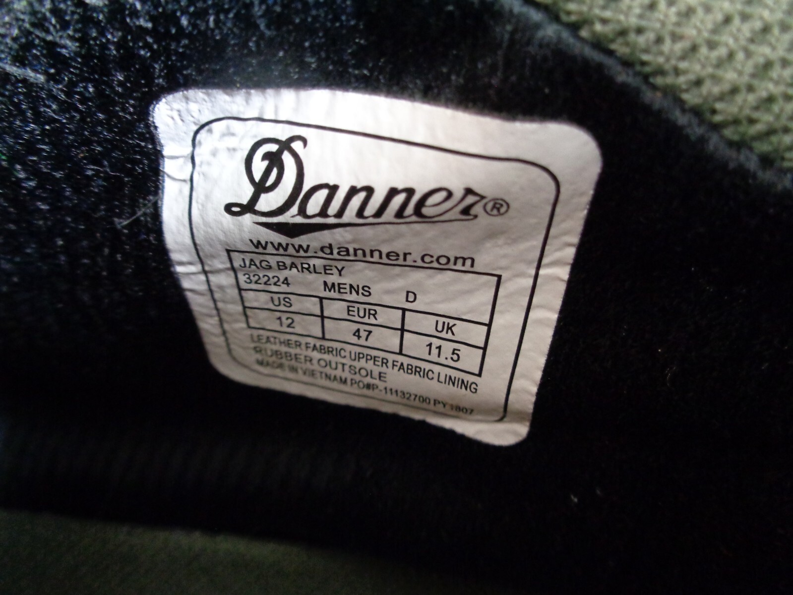 Danner Jag Hiking Trail Boots Mens US 12 32224 Brown Green Waterproof Leather