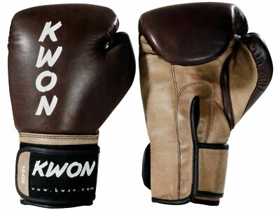 KWON Boxhandschuhe KO Champ 10 oz braun Box-Handschuhe Leder Boxen Kickboxen