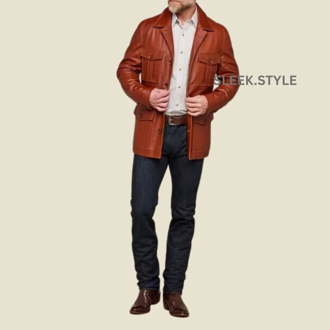 New Fantastic Fashion Trendy Mens Leather Trench Coat Everyday Winter Mens Wear