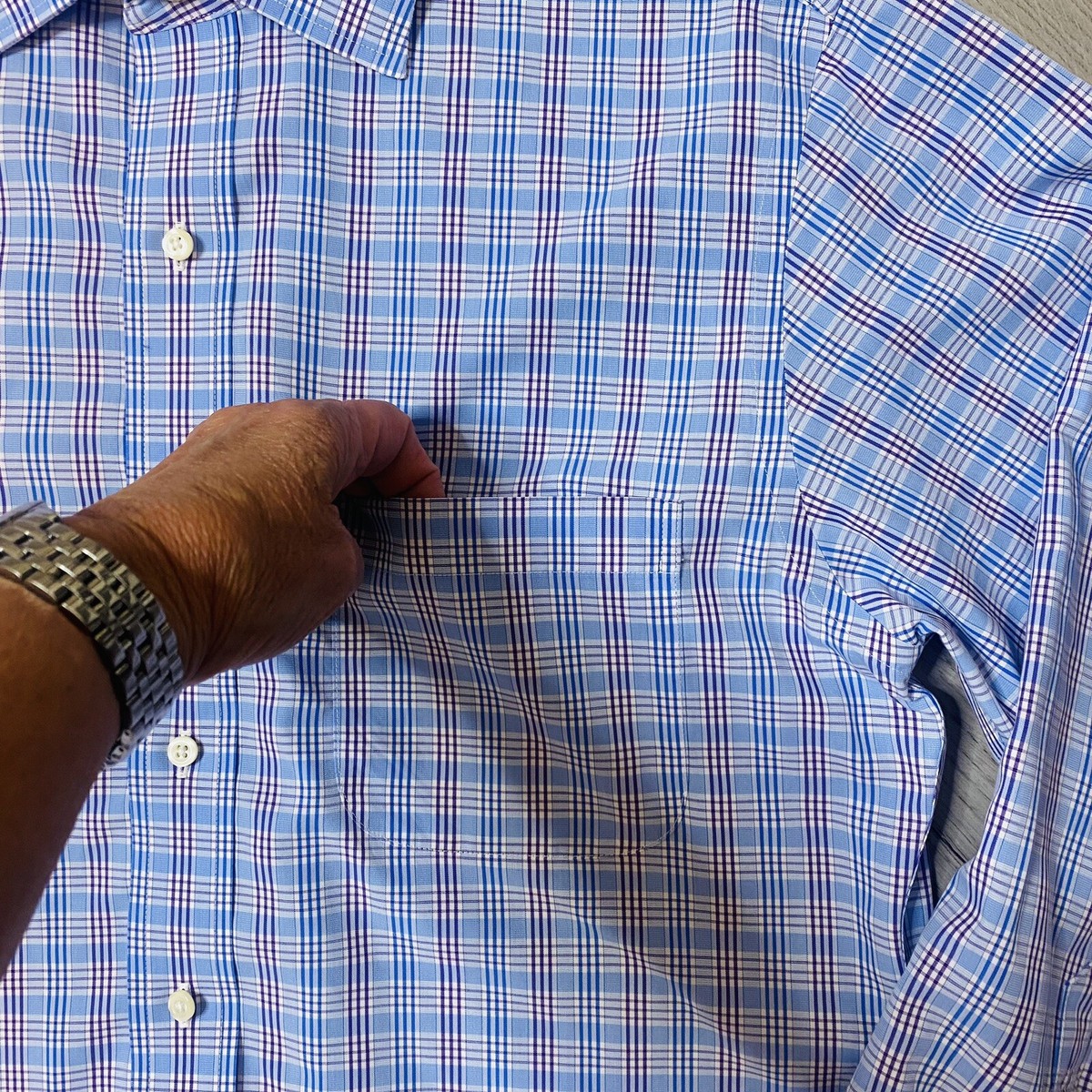 Brooks Brothers 346 Shirt Mens 15-2/3 Slim Fit Non-Iron Long