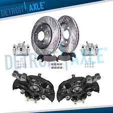 Front Knuckles Hubs Drilled Rotor Brake Kit for 2014-2018 Toyota Corolla Matrix