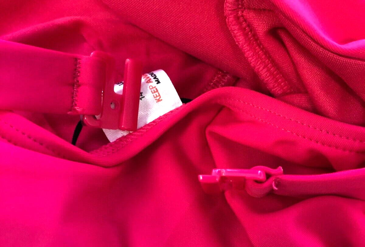 Swimsuit UK16 Pink Non-Wired Padded Plunge Strappy Cut Out TY756 New with Tags image 5