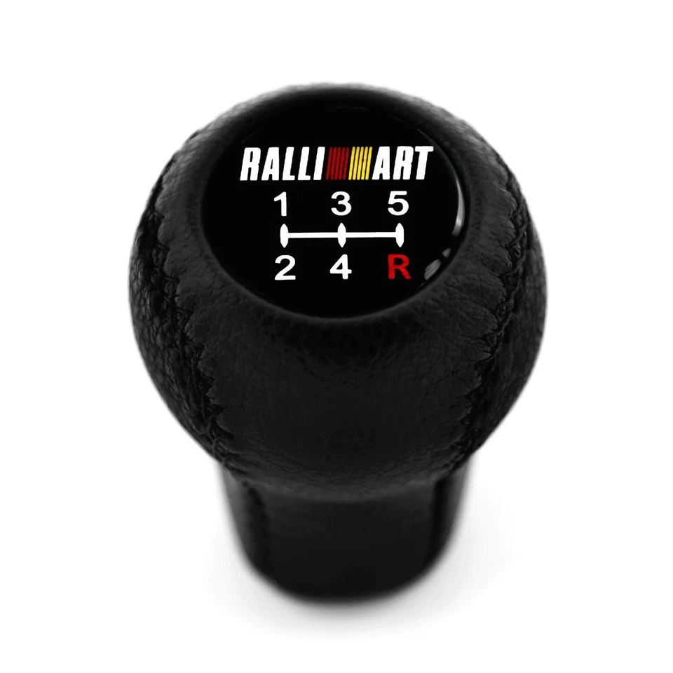 Mitsubishi Evo Ralliart 5 Speed Short Shift Gear Knob Genuine Leather M10X1.25 - Image 2 of 4
