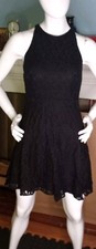 Sleeveless Fit Flare Dress Size Small Black Lace Casual Party