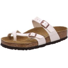 Birkenstock Mayari Thongs Slides Sandals Birko Flor Graceful Pearl White regular