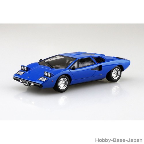 Lamborghini Countach LP400 (Azul) 1/32 AOSHIMA The Snap Kit No.20-E Modelo Plástico - Imagen 4 de 6