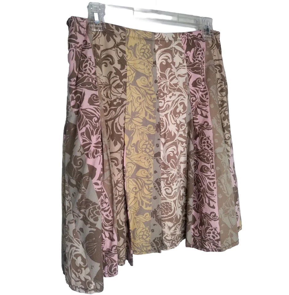 Sigrid Olsen Womens colorful skirt size 8 Petite cotton, lined side zipper 31x21 - Image 4 of 4