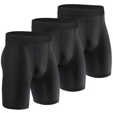 3 Pack Compression Shorts Men Quick Dry Black Performance Athletic Shorts-L