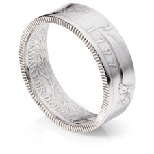 Silver Quarter Coin Ring - 1992-1998 - "Heads" - Polished Finish
