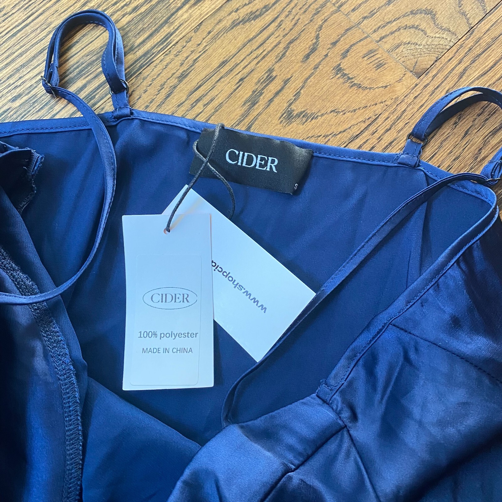 NWT Cider Illusion Ruched Satin Assymetrical Formal Dress