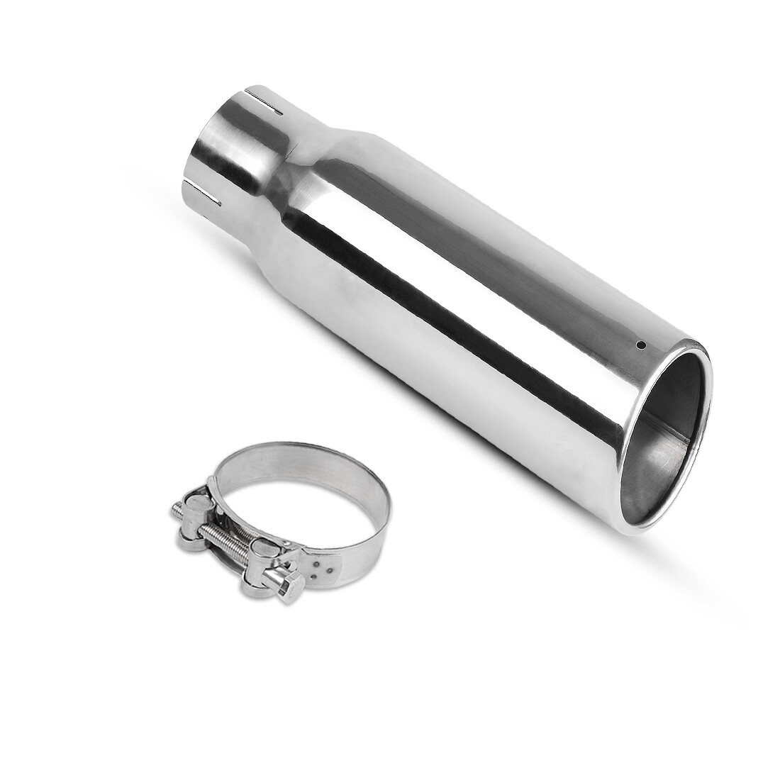 Exhaust Tip 3" Inlet 4" Outlet 12" Long Stainless Steel BoltOn