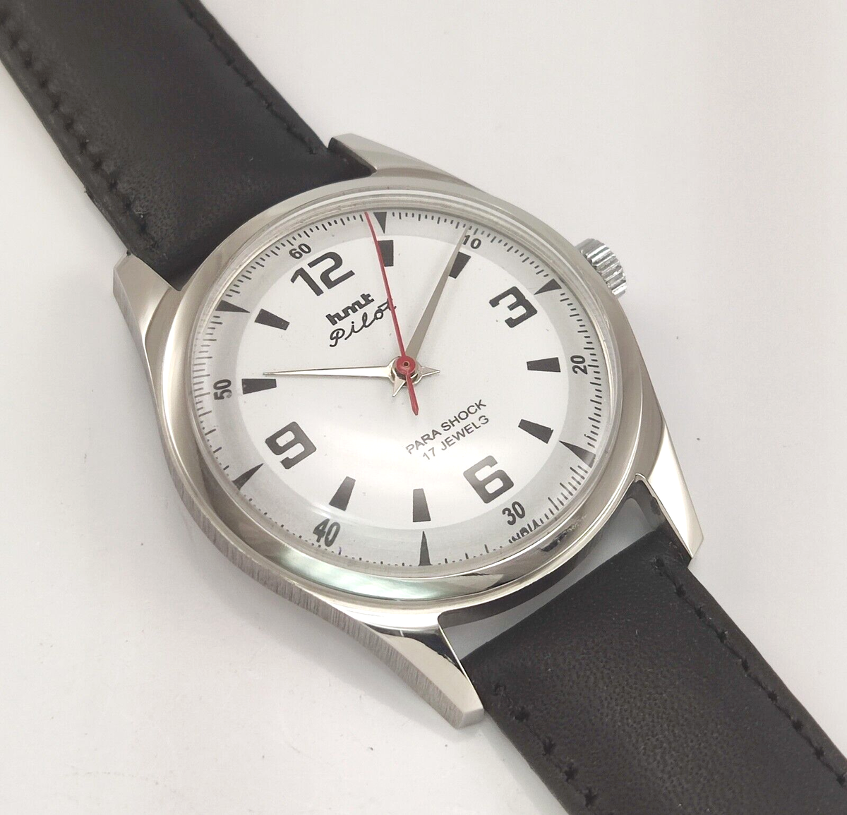 Working Hand winding HMT Pilot White Dial 17 Jewels Transparent