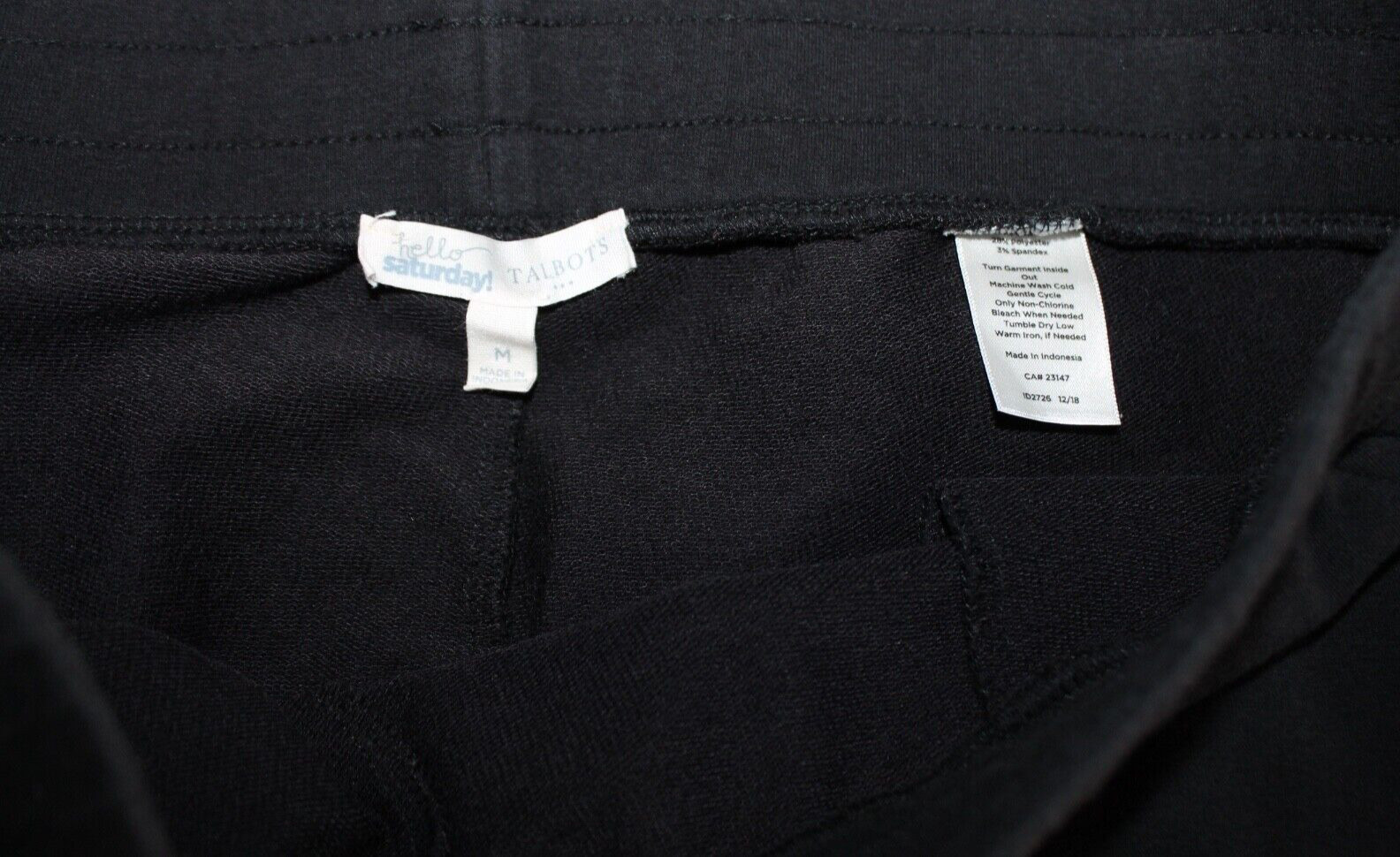 Talbots" HELLO SATURDAY" SOLID BLACK  SIZE MEDIUM - image 3