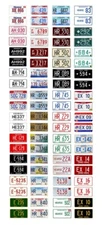 1/64 scale model car assorted hearse funeral license plates state tags