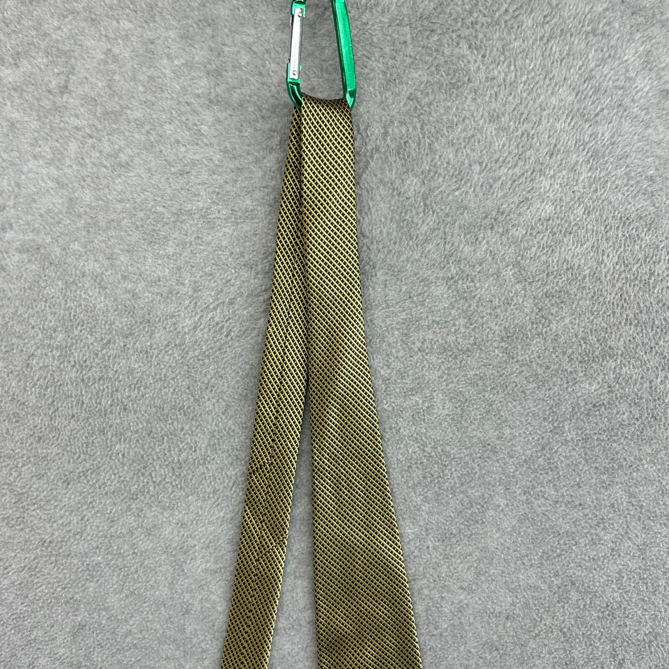 Corbata Brooks Brothers para hombre cuadros dorados 100 % seda hecha en EE. UU. Básicos Foto 3 de 4