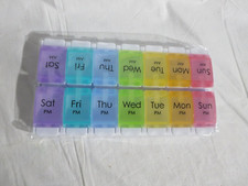 Large Weekly Pill Planner - 7-Day AM/PM Medicine Vitamins Pill Reminder NEW