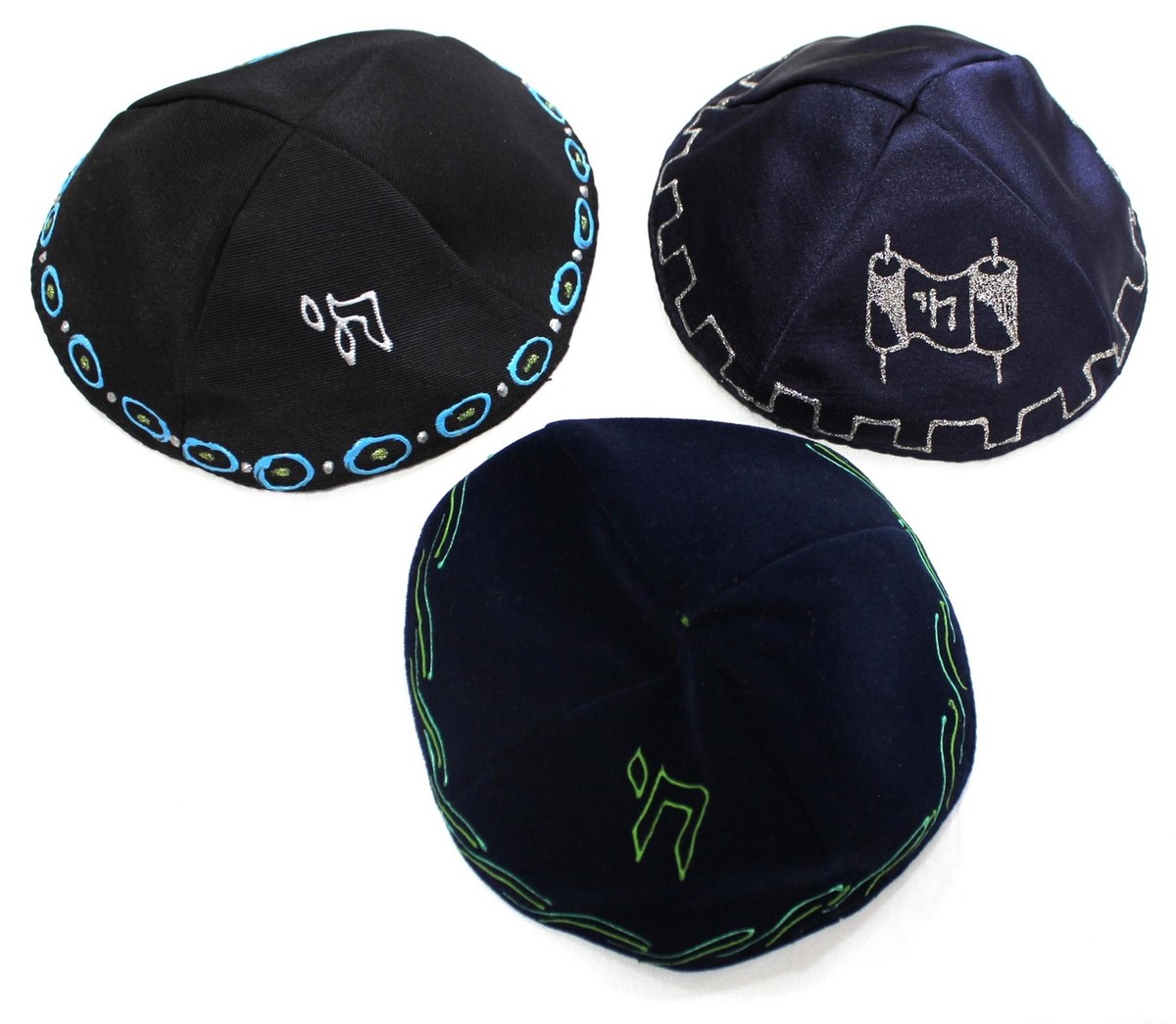 Kippah Ebraica Per Adulti Con Stella Ricamata - Copricapo Yarmulke Comodo In Poliestere, Accessorio Religioso E Moda Per Uomo, Diametro 16 Cm - 3