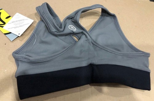 zumba grey black sports bra top fitness gym workout crop dance Size XS, 6-8 - Picture 2 of 2