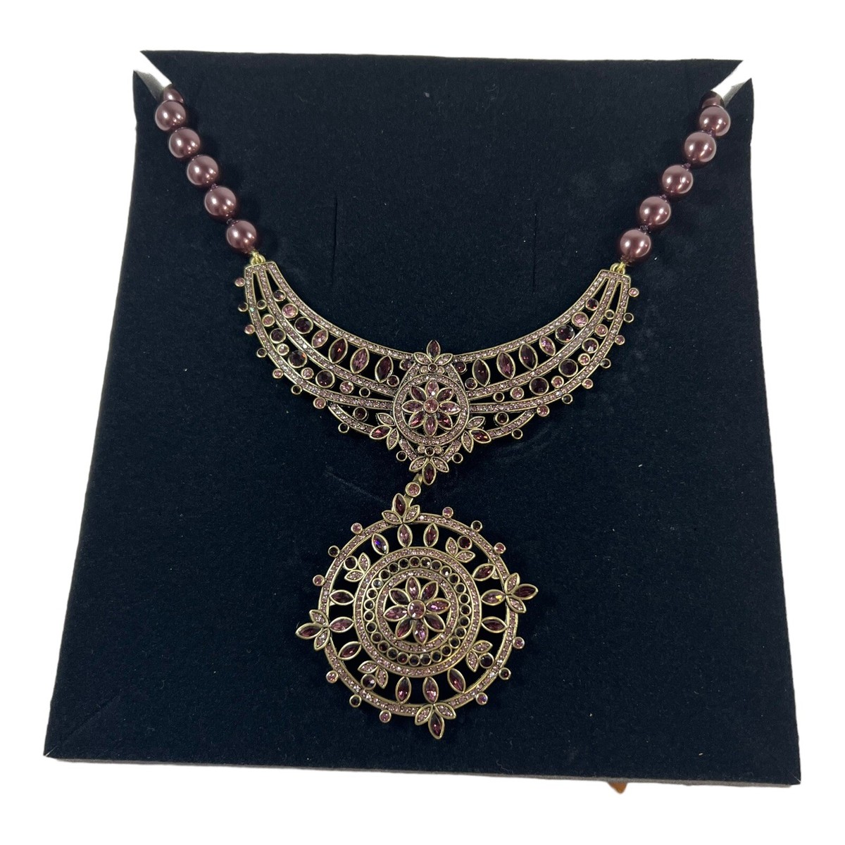 Heidi Daus French Twist Necklace with Removable Brooch Set