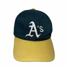 Vintage Oakland A's Embroidered Snapback Baseball Cap Hat Green Yellow