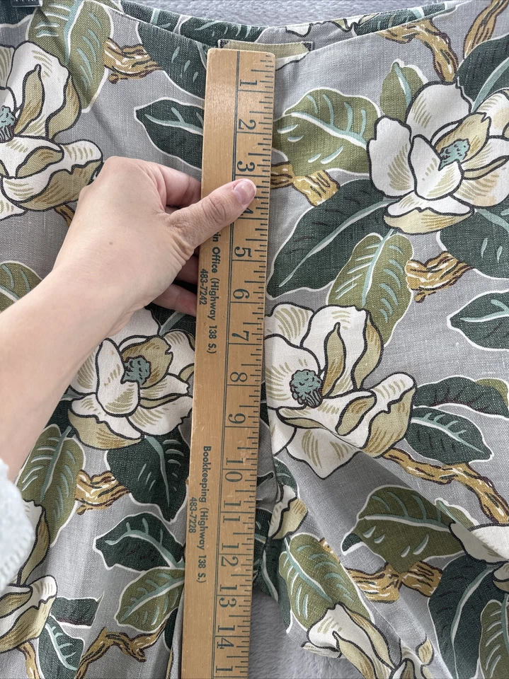 ISDA & Co Pants Womens Sz 10 Linen Floral Pants Wide Leg Trousers - Image 4 of 4