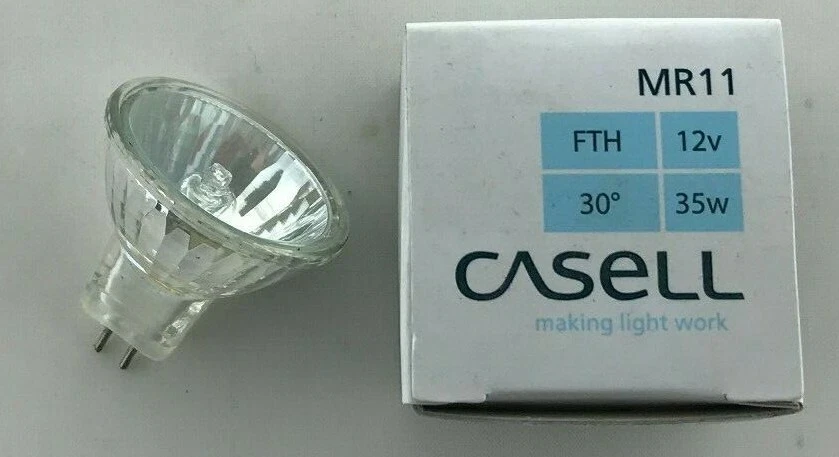 2 x Casell FTH 12V 35W 35 Watt MR11 35mm Dichroic GU4 30 LOW