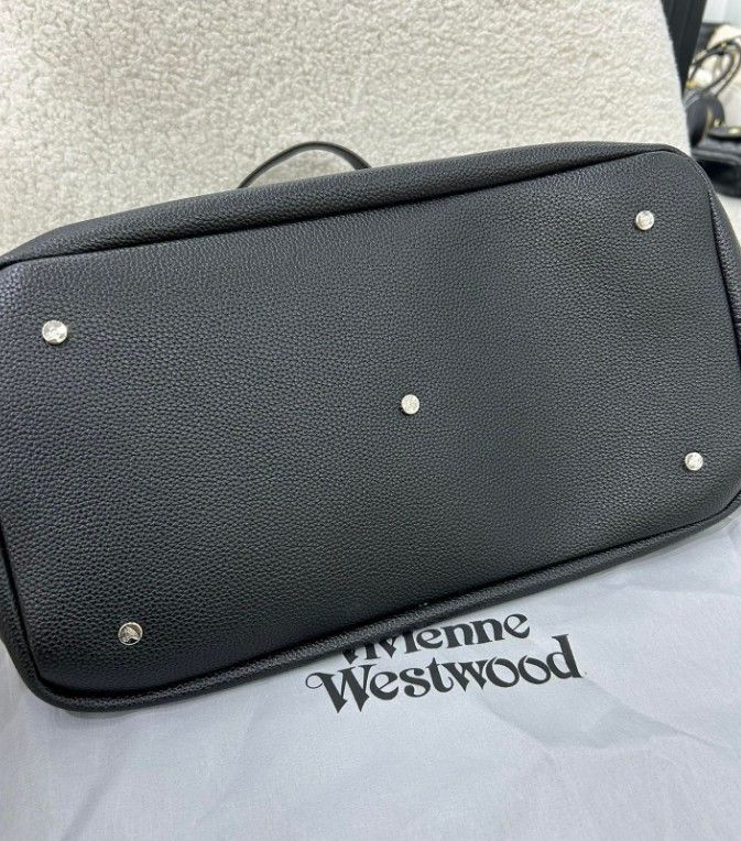 Vivienne Westwood Hamilton Tote Bag Orb Logo Leather Grain