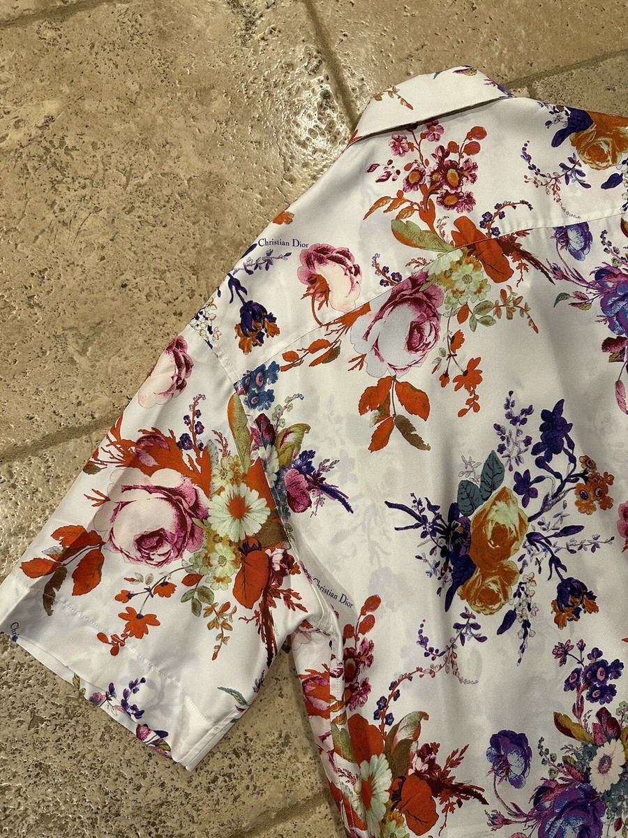 【dior × kaws】フラワーシルクシャツ/bee タグ付き 入手困難 Dior × KAWS BEE BOUQUET DE FLEURS 花柄 半袖シャツ