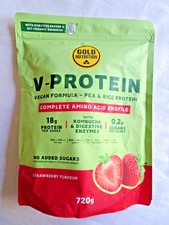Gold Nutrition V-Protein - Vegan Protein - Strawberry Flavour - 720g - BBE 07/27