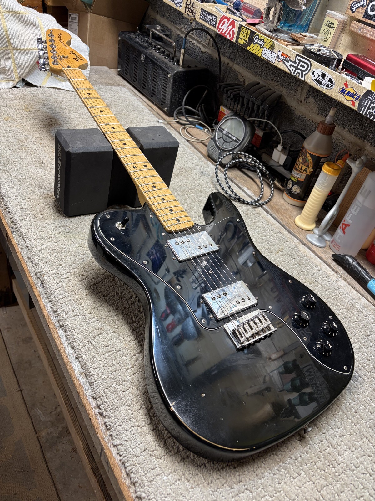 1978 Fender Telecaster Deluxe - Black, CuNiFe Wide-Ranger Humbuckers