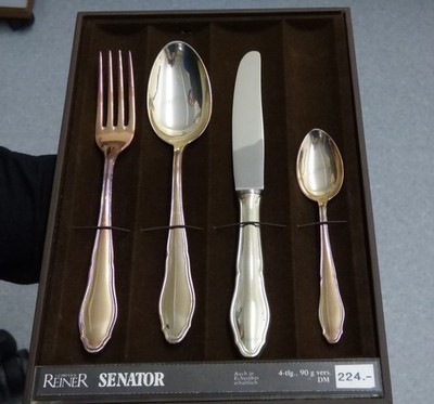 Reiner Senator Besteck 4teilig 90g versilbert