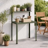 Pflanztisch 80 X 50 X 104 Cm Pulverbeschichteter Stahl Olivgr?N