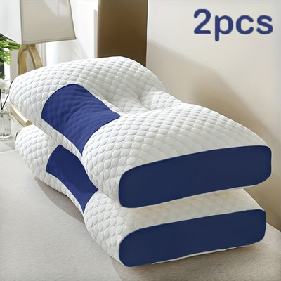 Two Soft Woven Neck Massage Pillows for Couples - Featuring Adjustable Ergonomic