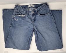 Hollister Women  s Low-Rise Baggy Jeans Blue W26
