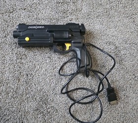 Sega Saturn Stunner Light Gun & Arcade Fighting Controller W/ Japanese Game Lot