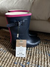 Town & Country Bradgate Deluxe Wellington Boots Navy & Pink Size UK 4 New Tags