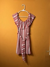 ASOS Off The Shoulder Size 8 Striped Mini Dress Women