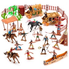 West Cowboys and Indians Toys, Plastic Native American Indians Figures Toys