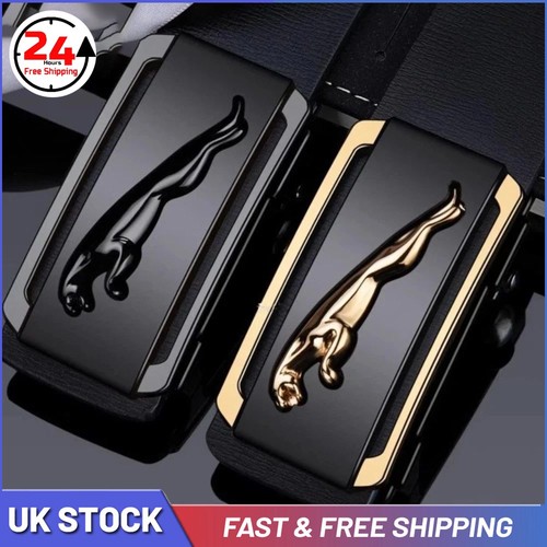 Luxury Men's Cow Leather Belt Automatic Buckle Strap Ratchet Waistband