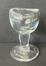 Vintage John Bull Clear Glass Eye Wash Cup Patent 1917 Optical Uranium