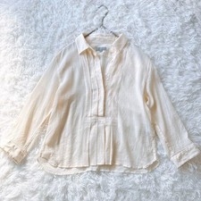 Margaret Howell Pintuck Blouse Size 2 Ivory