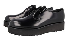PRADA Leather Platform Derby Dress Shoes - 2EG441 - Black - NEW - US 10 EU 43