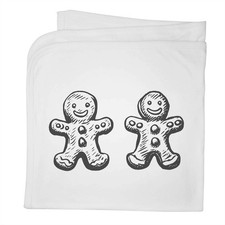 'Two Gingerbread Men' Cotton Baby Blanket / Shawl BY00046277