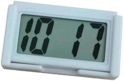 White Car Dashboard Digital Clock,Vehicle Adhesive Clock with Jumbo LCD