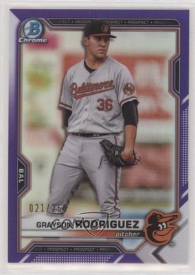 2021 Bowman Draft Chrome Purple Refractor 21/250 Grayson Rodriguez #BDC-136 0o6v