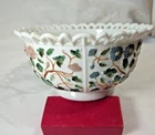Vintage IMPERIAL GLASS Laced Edge Milk Glass Round Bowl  8 "