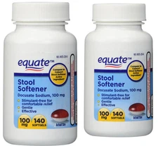 Equate Stool Softener Laxative Softgels, 100 mg - 280 Ct Total - EXP: 09/25