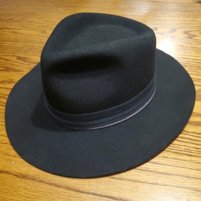 Madewell Biltmore Wool Fedora Hat Black with Ribbon Band  display picture 2