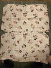 Vintage 80s 2 Receiving Blanket Mickey Baby ABC  s Walt Disney Co 1984 Flannel