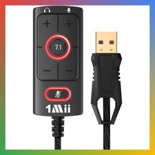 USB Sound Card, 3.5mm Audio Adapter with Virtual 7.1 for PC/Laptop